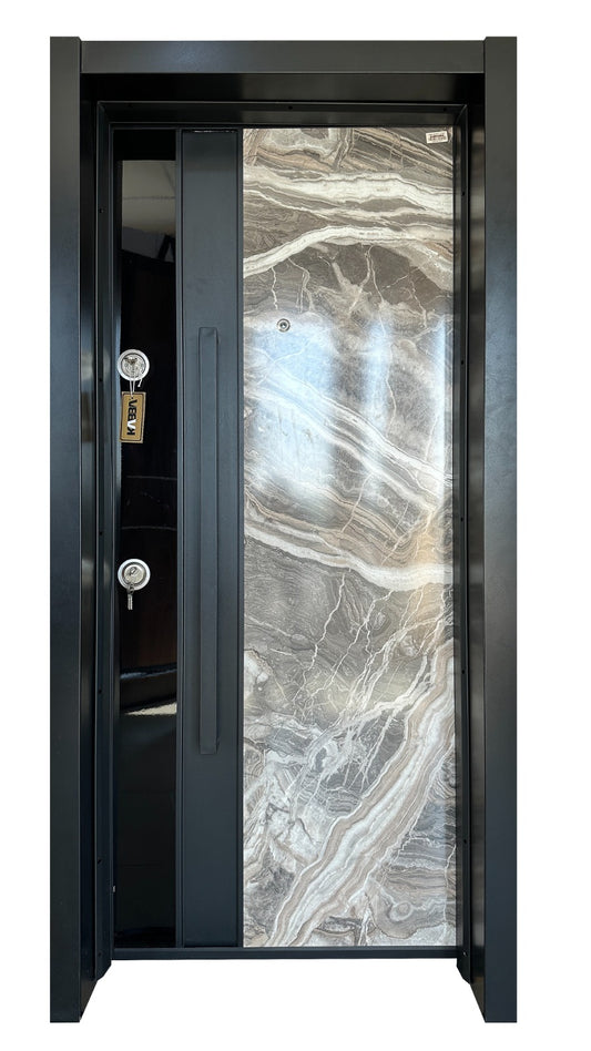 High-quality security door with a sleek finish, waterproof and soundproof, ideal for homes and offices in Nigeria.