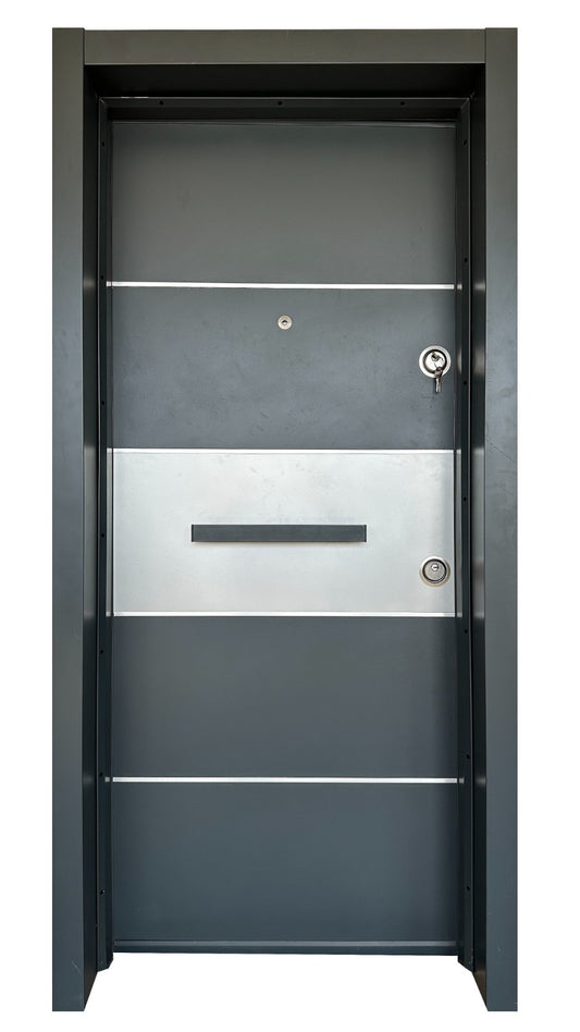 Premium Security Door in Nigeria - Durable, Waterproof & Soundproof - gray steel